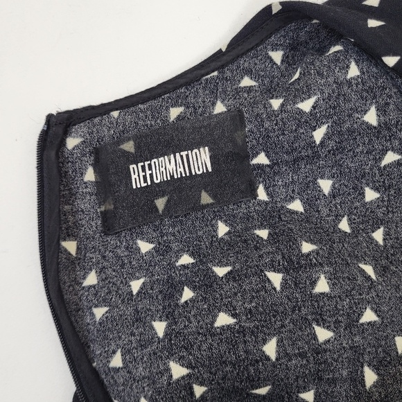 Reformation Alice Jumpsuit Wide Leg short sleeve triangle print bell sleeve - Picture 4 of 16